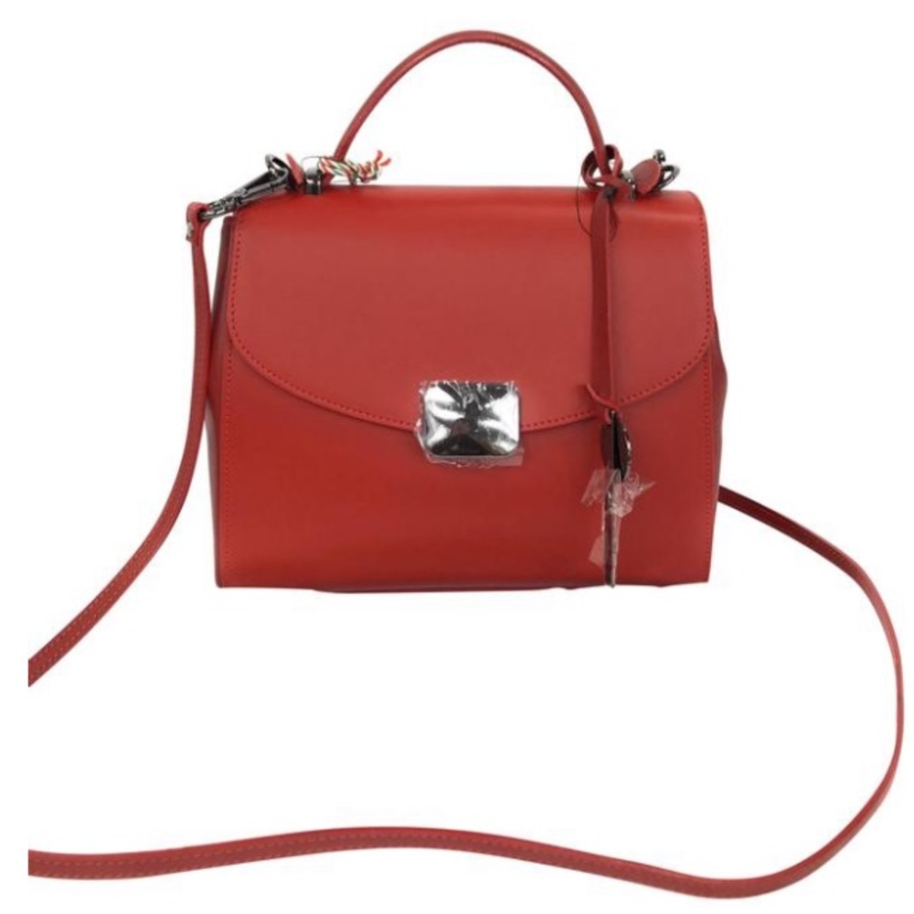 made in Italy flap leather satchel handbag bag